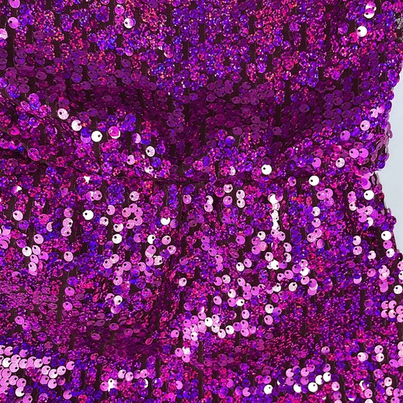 Fuchsia Purple Sequin Dress - Picture 5 of 5